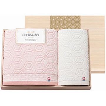 日々是ふわり 今治バスタオル&ハンドタオル 木箱入