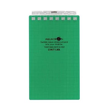 まとめ リヒトラブ AQUA DROPsツイストノートメモサイズ 125×72mm 8穴 5mm方眼罫 緑 40枚 N-1661-7 1冊  ×50セット