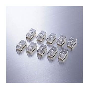 （まとめ）エレコム STP RJ45コネクタ LD-SRJ45T10【×3セット】