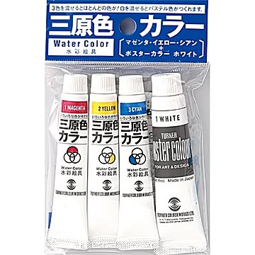 （まとめ）T 水彩絵具三原色カラー7ml+ホワイト11ml【×10セット】