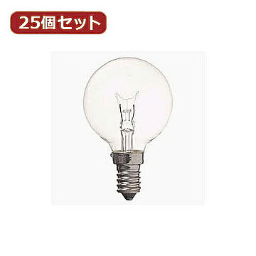YAZAWA 25個セット ベビーボール球25WクリアE12 G501225CX25 管理No. 4560352847037