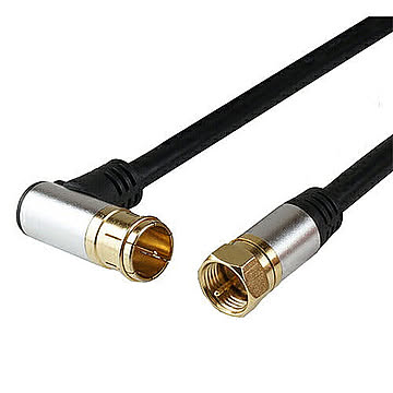 5個セット アンテナケーブル 10m ブラック アルミヘッド L字差込式/ネジ式コネクタ AC100-392BKX5 管理No. 4589452993413