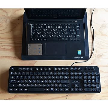 ミヨシ(MCO) レトロ風デザインキーボード ブラック TRT-US01/BK