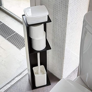 山崎実業 スリムトイレラック tower ブラック