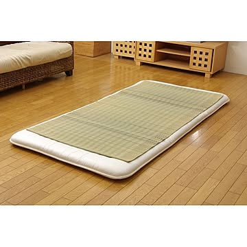 日本製 い草 シーツ/寝ござ 【ブルー シングル約88×180cm】 抗菌 防臭 調湿 〔ベッドルーム 寝室〕