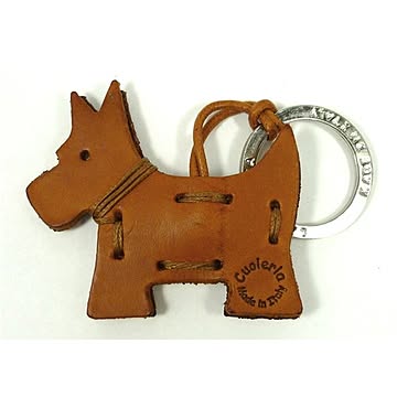 LA CUOIERIA（ラ・クオイエリア） ハンドメイド 本革 キーホルダー スコティッシュ テリア