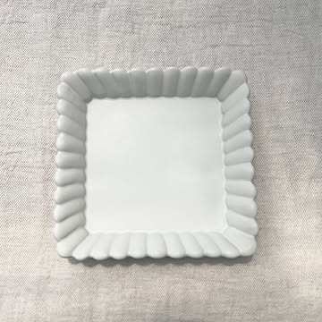 臼杵焼　USUKIYAKI 輪花スクエア皿 ホワイト USUKIYAKI研究所