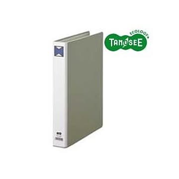 （まとめ）TANOSEE パイプ式ファイル 片開き A4タテ 30mmとじ グレー 10冊