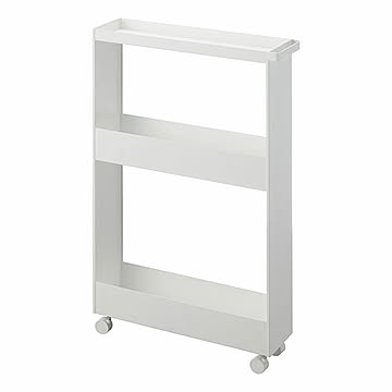tower タワー(山崎実業) キャスター付きスリムワゴン 3段 Three-Tier Rolling Storage Cart 収納棚 隙間収納 キッチン 洗面 脱衣所 サニタリー ストック