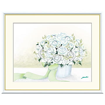 額絵 清楚なホワイトのブーケ 洋美 42x34cm 三幸