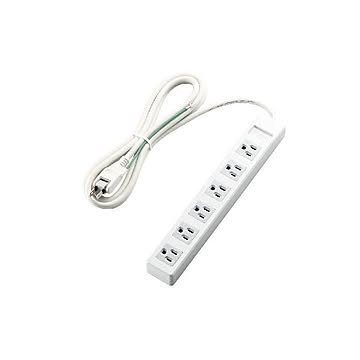 (まとめ)エレコム 3ピンプラグ対応タップ(マグネット付) T-T1B-3625WH×2セット