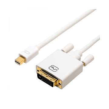 （まとめ） ミヨシ FullHD対応 miniDisplayPort-DVI-Dケーブル ホワイト 2m DPC-2KDV20／WH 【×2セット】