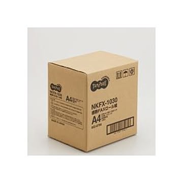 （まとめ） TANOSEE 感熱FAXロール紙 A4 幅210mm×長さ30m 芯内径0.5インチ 表発色 1セット（12本） 【×2セット】