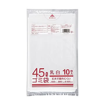 (まとめ) クラフトマン 業務用乳白半透明 メタロセン配合厚手ゴミ袋 45L HK-084 1パック(10枚)  【×30セット】