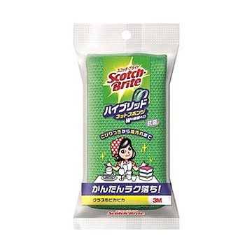 （まとめ）3M スコッチ・ブライトハイブリッドネットスポンジ グリーン HBNT-75G 1個【×50セット】