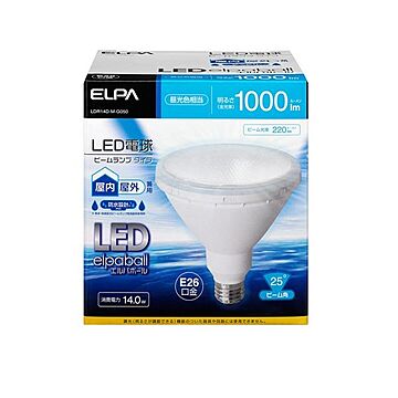（まとめ） ELPA LED電球 ビーム球形 1000ルーメン E26 昼光色 LDR14D-M-G050 【×2セット】
