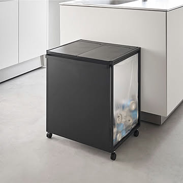 山崎実業 蓋付き目隠し分別ダストワゴン タワー 45L 2分別 tower