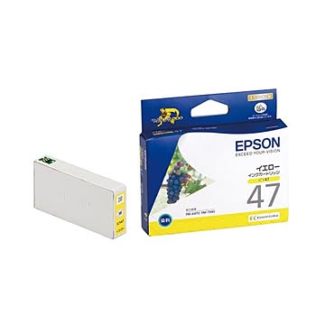 （まとめ） エプソン EPSON インクカートリッジ イエロー ICY47 1個 【×4セット】