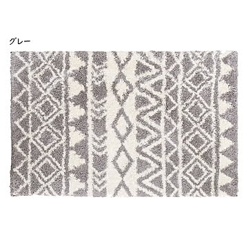萩原 ルイーズ 玄関マット 約50×80cm グレー 幾何学模様