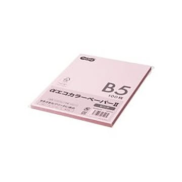 (まとめ) TANOSEE αエコカラーペーパーII B5 ピンク 少枚数パック 1冊（100枚） 【×30セット】