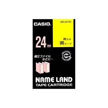 (業務用3セット) CASIO カシオ ネームランド用ラベルテープ 幅：24mm XR-24YW 黄に黒文字
