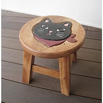 スカーフネコ黒 スツール