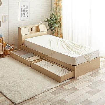 Plain（プレイン） 収納引出し付ベッド m11065