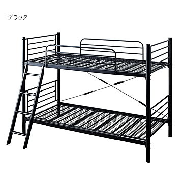 2段パイプベッド 組立式 IW-2200 幅101.4x奥行208.6x高さ155cm 岩附