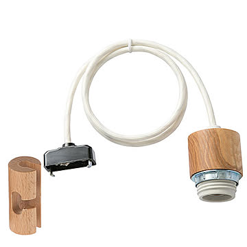 【BRID/ブリッド】GENERAL SOCKET 1m E26 WOOD with WOOD CORD HANGER ジェネラル ソケット 1m E26ウッド コードハンガー付き