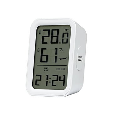 SLOWER スロウワー LCD HYGROTHERMOGRAPH CLOCK Paz ハイグロサーモグラフクロック パス / 温湿度計 デジタル表示 室温アラート 12/24時表示 室温 温度 湿度