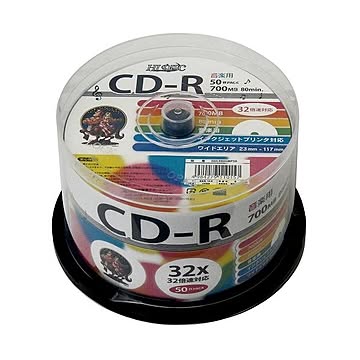 6個セット HI DISC CD-R 700MB 50枚スピンドル 音楽用 32倍速対応 白ワイドプリンタブル HDCR80GMP50X6