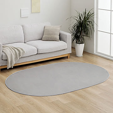 イケヒコ・コーポレーション ピオニー2 ラグ 140×200cm楕円 パールグレー