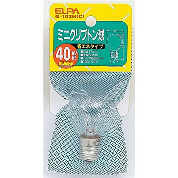 （まとめ） ELPA ミニクリプトン球 電球 40W形 E17 クリア G-103H（C） 【×30セット】