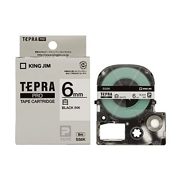 （まとめ） キングジム テプラPROテープ SS6K 白に黒文字 6mm 5個×3セット