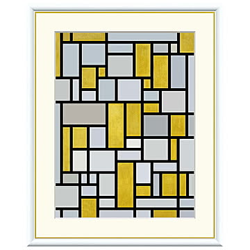 額絵 グレイとライト・ブラウンのコンポジション ピート・モンドリアン 52x42cm 三幸