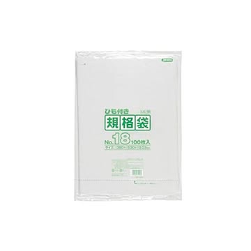 規格袋ひも付 18号100枚入03LLD透明 LK18 （15袋×5ケース）合計75袋セット 38-475