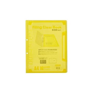 （まとめ）ビュートン ファイリングクリヤーブックFLCBS-A4-10CY イエロー【×100セット】