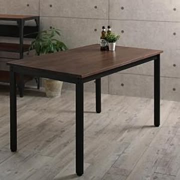 ウィルク ヴィンテージデザインダイニングテーブル 天然木パイン無垢材 W120 ブラウン×ブラック