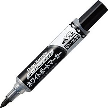 (まとめ) ぺんてる ノックル ボードにフィット ホワイトボードマーカー 中-太字・ソフト丸芯 黒 EMWL5BF-A 1本 【×20セット】