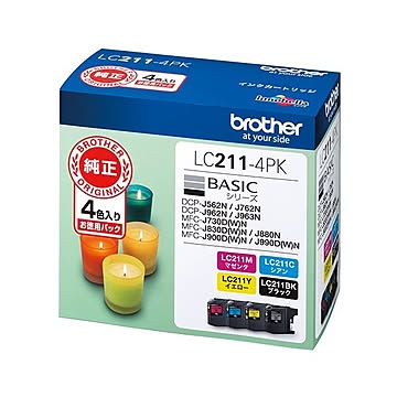 ブラザーインクカートリッジ 4色パック LC211-4PK