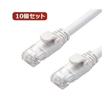 10個セット エレコム LANケーブル/CAT6A/スタンダード/2m/ホワイト LD-GPA/WH2X10