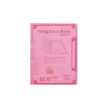 （まとめ）ビュートン ファイリングクリヤーブック FLCBS-A4-10CP ピンク【×100セット】