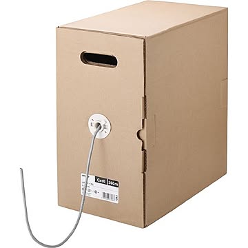 バッファロー Cat6 LANケーブル 300m 単線 ライトグレー BL63000LG