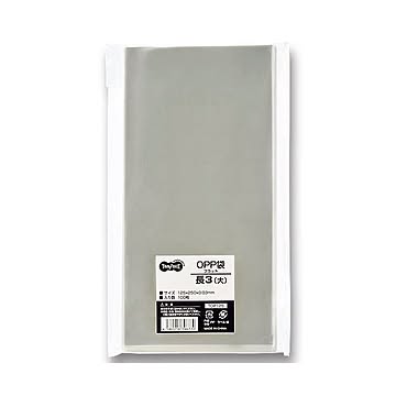 （まとめ） TANOSEE OPP袋 フラット 長3（大） 125×250mm 1セット（1000枚：100枚×10パック） 【×2セット】