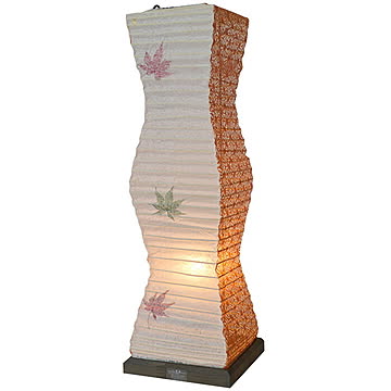 彩光デザイン 和紙テーブルライト twig もみじ×麻葉煉瓦 電球付 幅140x奥行140x高さ480mm