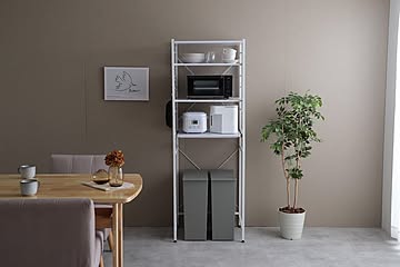 デッドスペース活用 ゴミ箱上ラック ホワイト