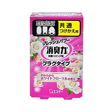 (まとめ) エステー 消臭力 プラグタイプ やわらかなホワイトフローラル つけかえ 20ml 1個 【×30セット】