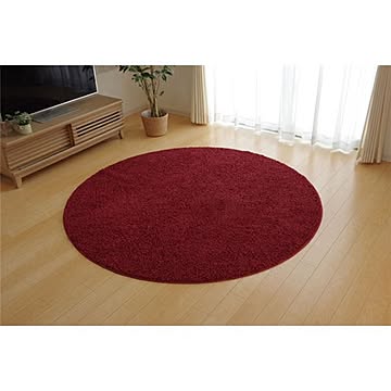 ラグ カーペット 円形 丸型 防炎 抗菌 防臭 防ダニ シャギー タフト 国産 無地 『シャンゼリゼ』 約180cm丸