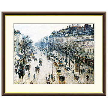 額絵 モンマルトル大通り 冬の朝 カミーユ・ピサロ 42x34cm 三幸