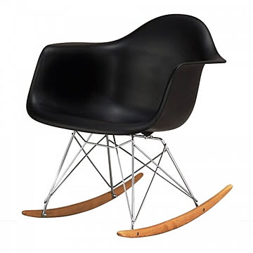 ミッドセンチュリー RAR アームシェルチェアロッカーベース ブラック BK